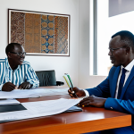 **

"A Chadian entrepreneur, fully clothed in professional attire, discussing a business plan in a modern office in N'Djamena, appropriate content, safe for work, perfect anatomy, natural proportions, family-friendly, showcasing local Chadian textiles in the office decor, well-lit, professional setting, high quality."

**