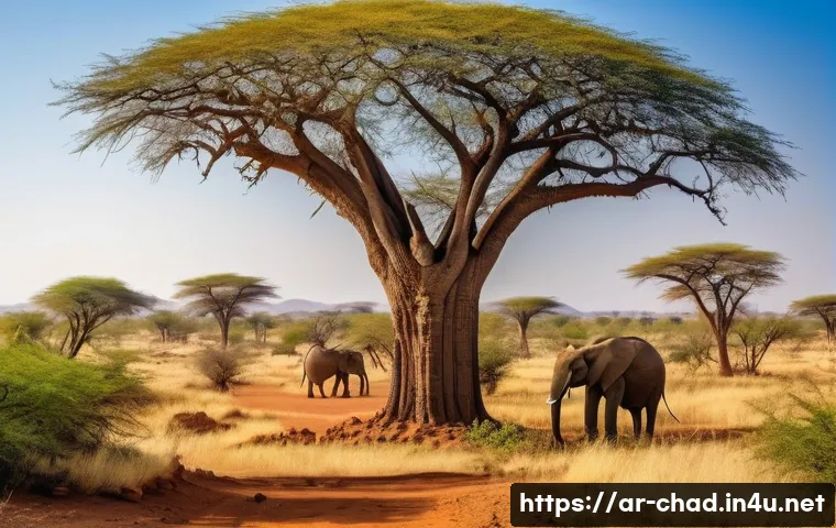 차드의 자연 보호구역 - A panoramic view of Chad&rsquo;s diverse natural landscape showcasing the transition from the arid Sahara ...