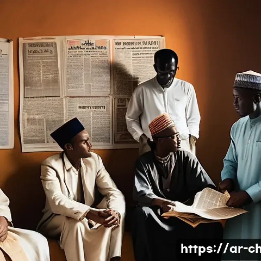 차드 독립 과정과 역사 - A detailed scene depicting a 1950s Chadian political meeting with diverse young activists and intell...